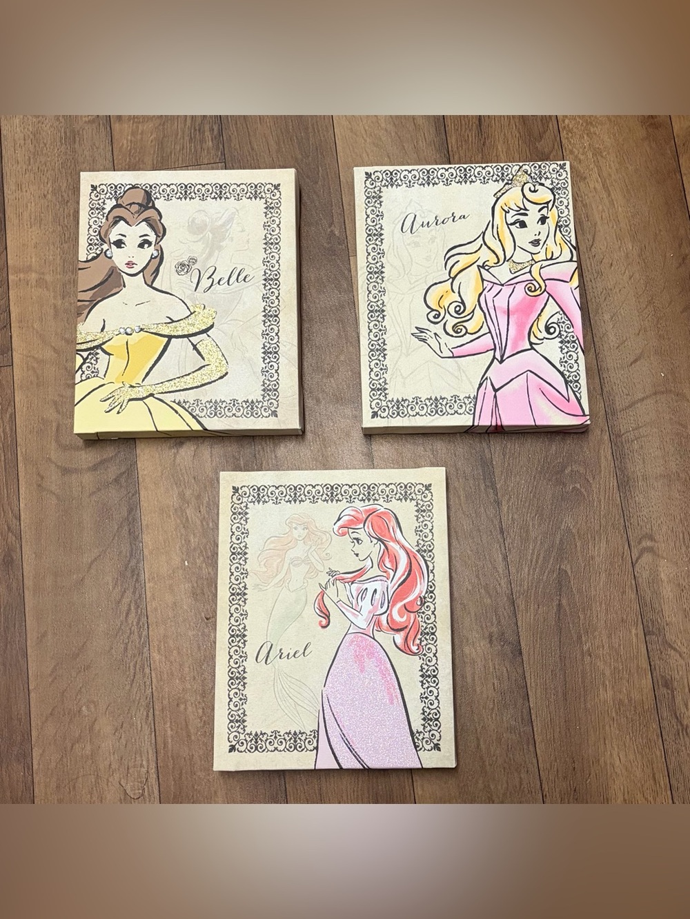 Disney Princess Wall Art Set - Belle, Aurora & Ariel